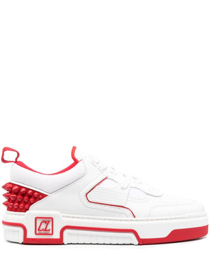 CHRISTIAN LOUBOUTIN Astroloubi High-Top Sneakers in White & Red