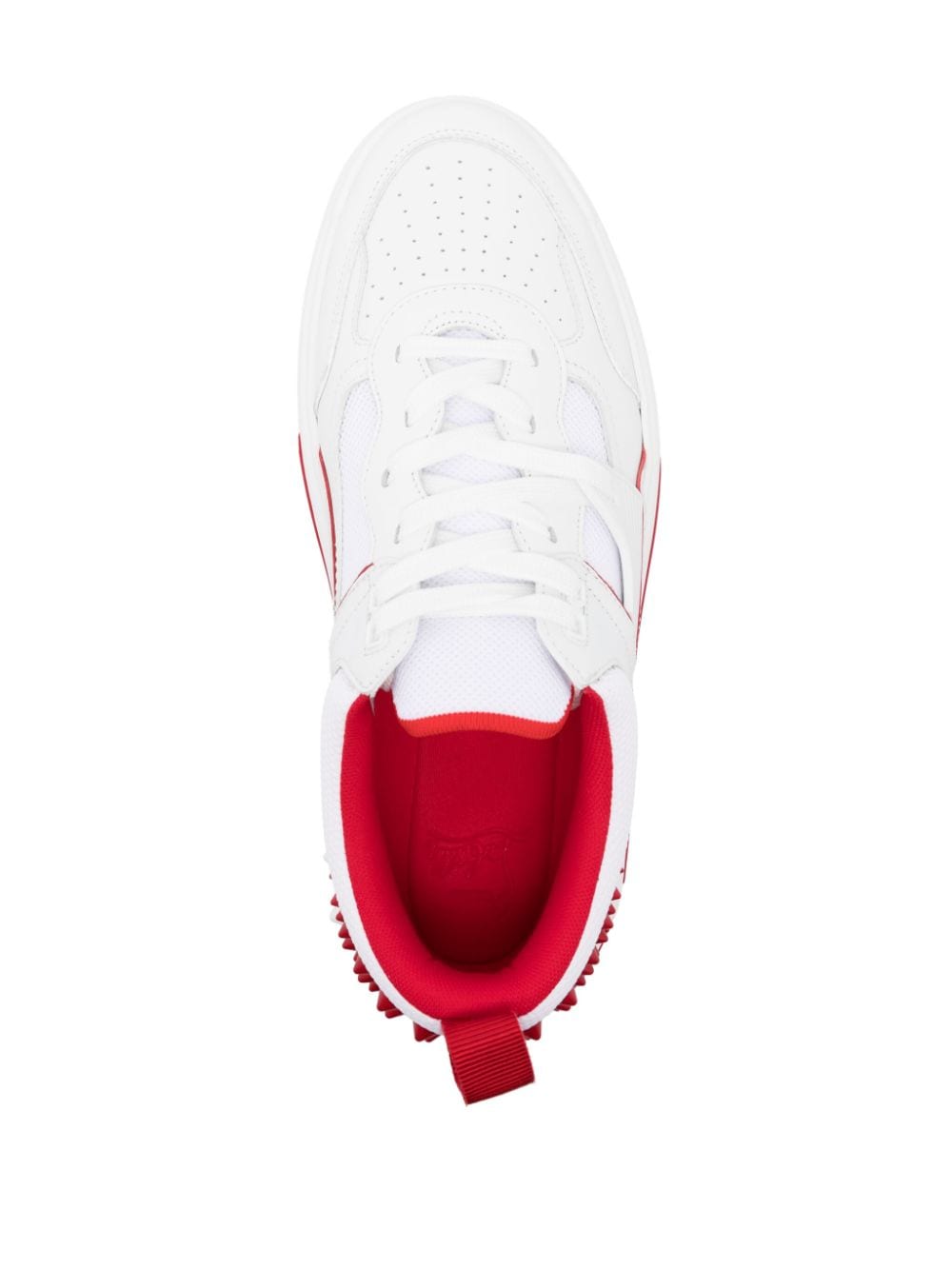 CHRISTIAN LOUBOUTIN Astroloubi High-Top Sneakers in White & Red