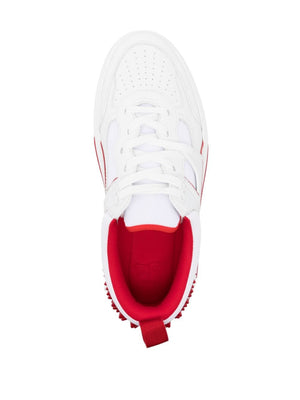 CHRISTIAN LOUBOUTIN Astroloubi High-Top Sneakers in White & Red