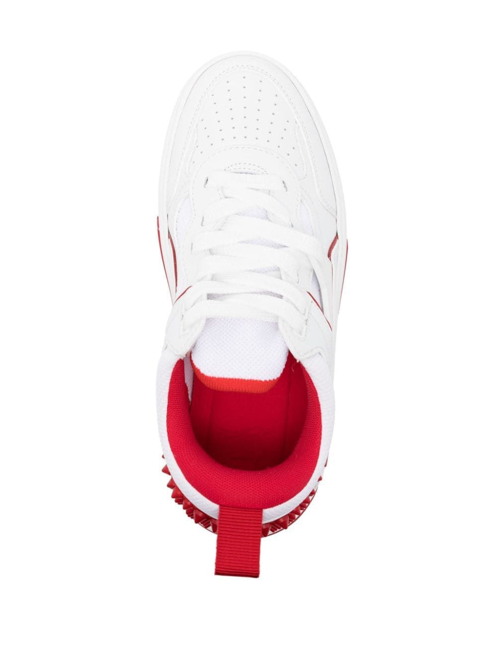 CHRISTIAN LOUBOUTIN White Leather Spiked Sneakers for Women