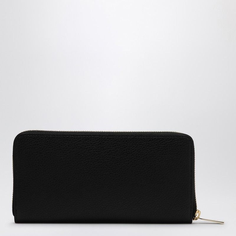 CHRISTIAN LOUBOUTIN Elegant Black Grained Leather Mini Wallet