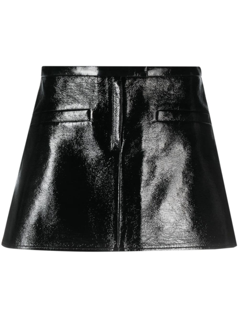 COURREGÈS Essential Black Vinyl Skirt for Fashion-forward Women