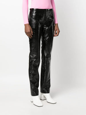 COURREGÈS Sleek Black Vinyl Tube Pants for Women - SS24 Collection