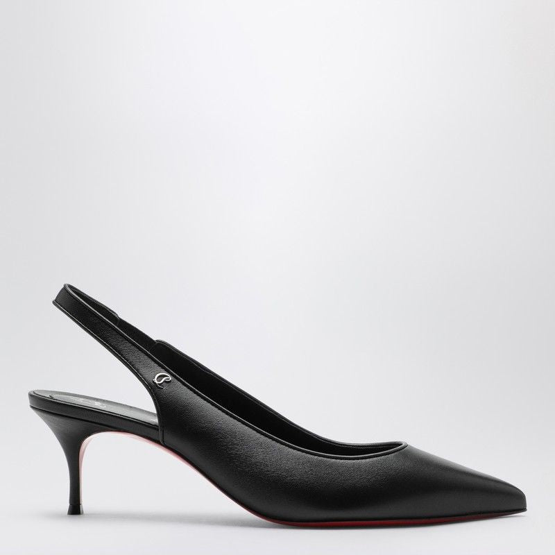 CHRISTIAN LOUBOUTIN Sleek and Chic Pointed Toe Black Leather Pumps for Women