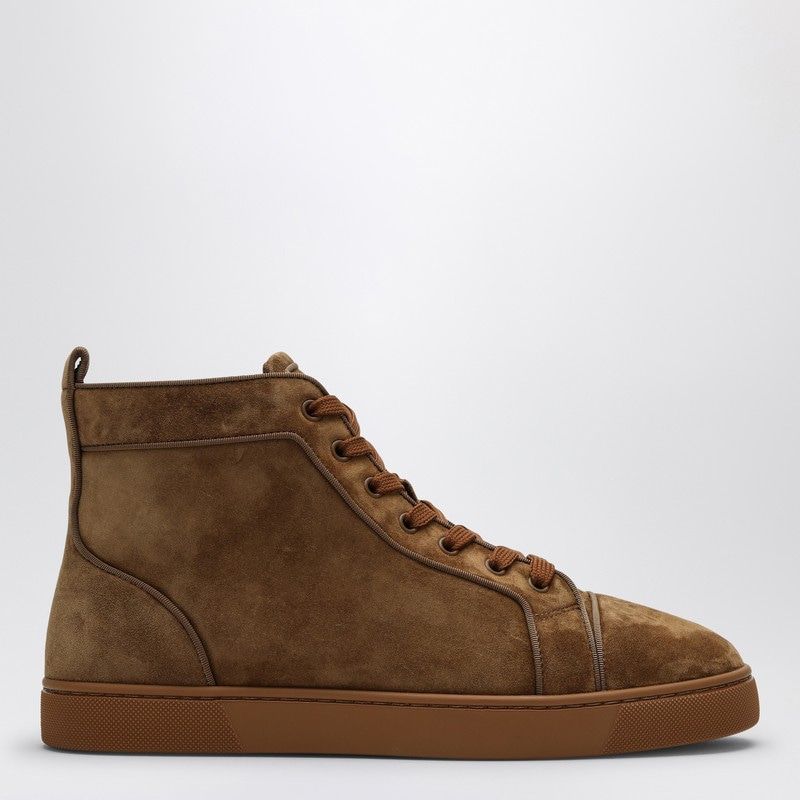 CHRISTIAN LOUBOUTIN Luxury Brown Suede High-Top Sneakers