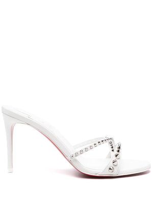 CHRISTIAN LOUBOUTIN Spiked Almond Open Toe Crossover Strap Sandals 85MM