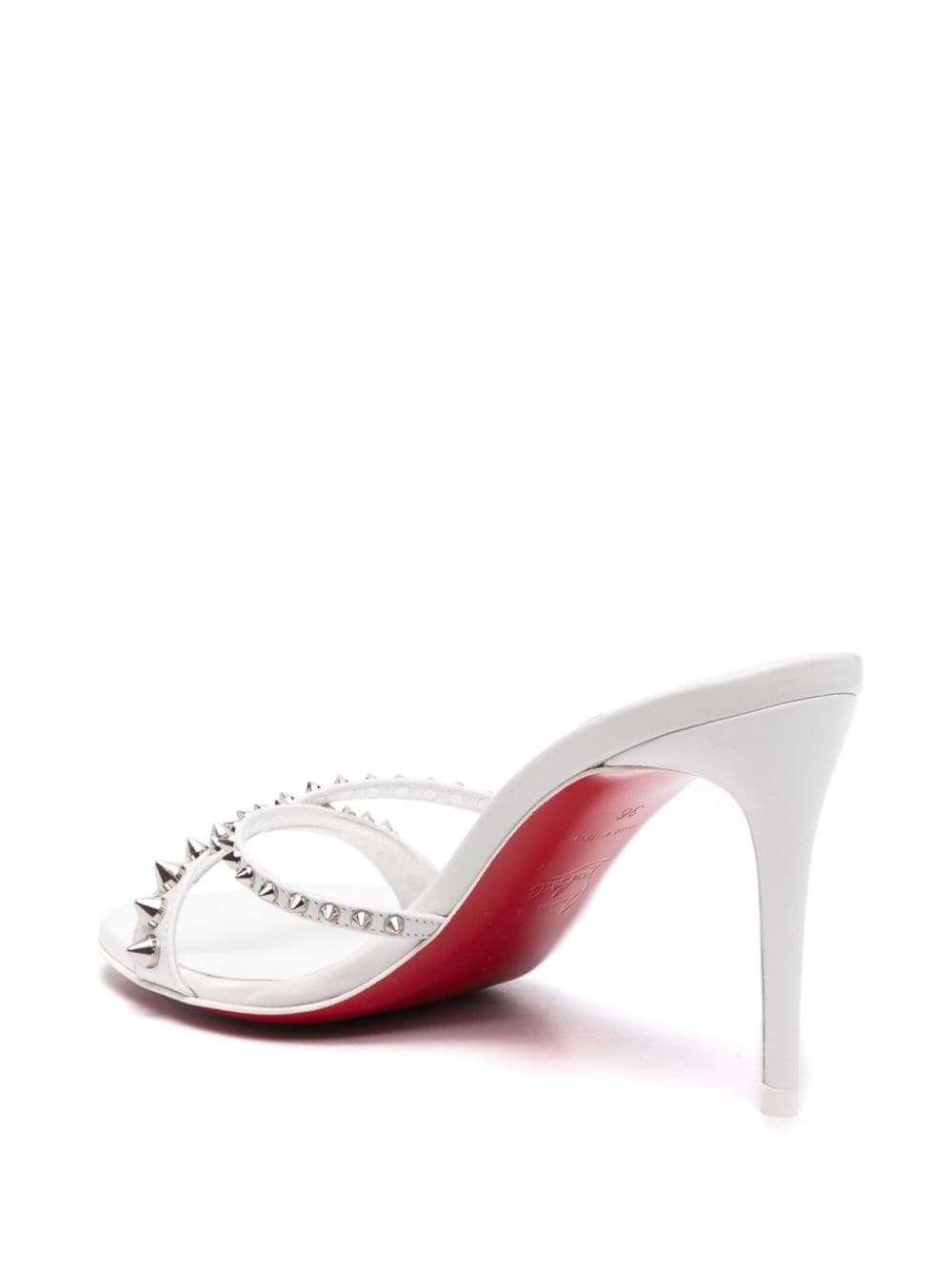 CHRISTIAN LOUBOUTIN Spiked Almond Open Toe Crossover Strap Sandals 85MM