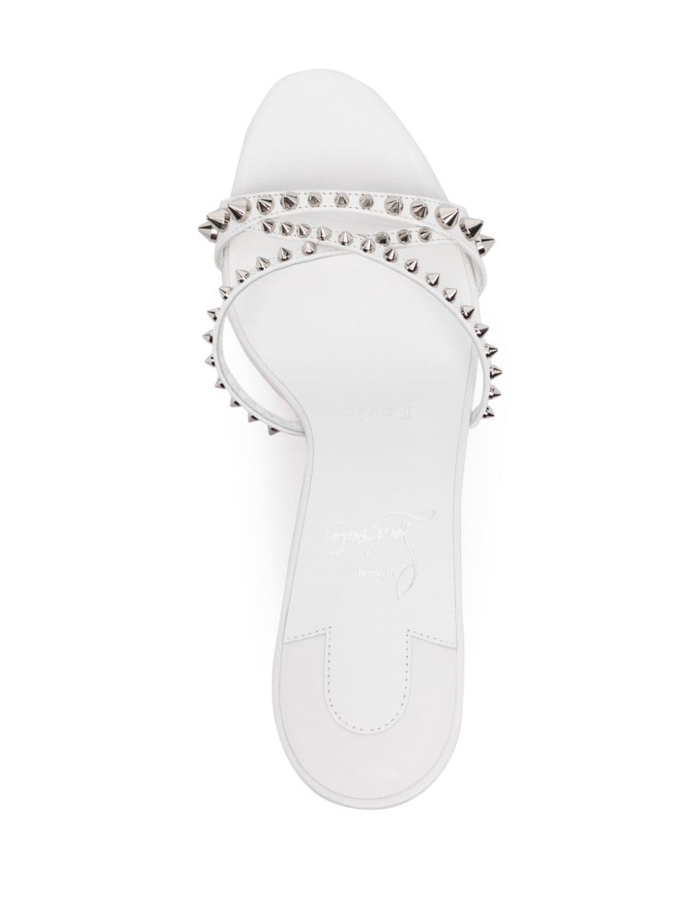 CHRISTIAN LOUBOUTIN Spiked Almond Open Toe Crossover Strap Sandals 85MM