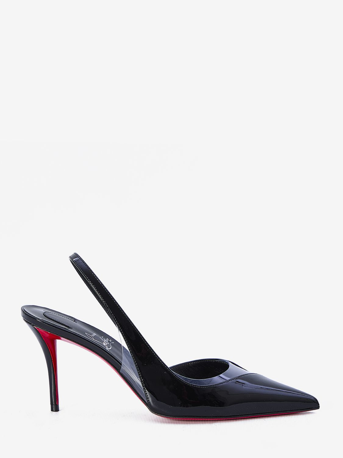 CHRISTIAN LOUBOUTIN Elegant Slingback Stiletto Pumps with Transparent Design, 8cm Heel