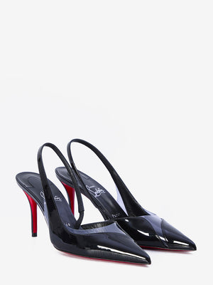 CHRISTIAN LOUBOUTIN Elegant Slingback Stiletto Pumps with Transparent Design, 8cm Heel