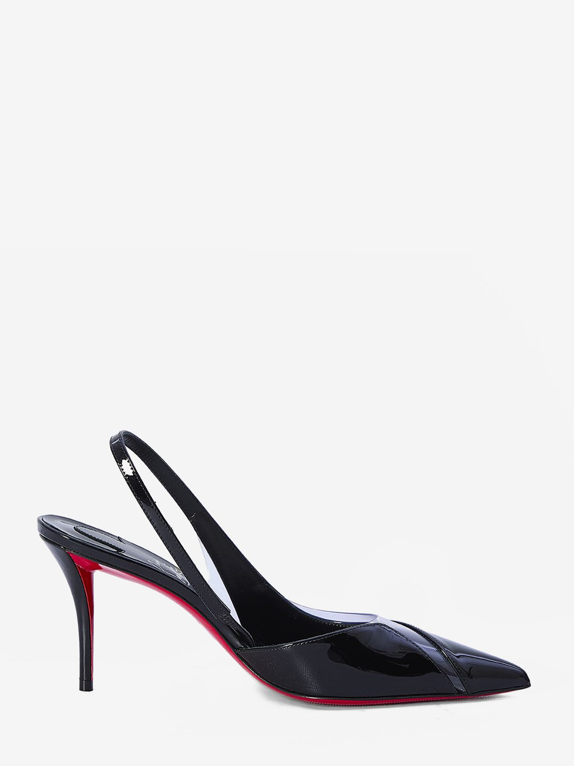 CHRISTIAN LOUBOUTIN Elegant Slingback Stiletto Pumps with Transparent Design, 8cm Heel