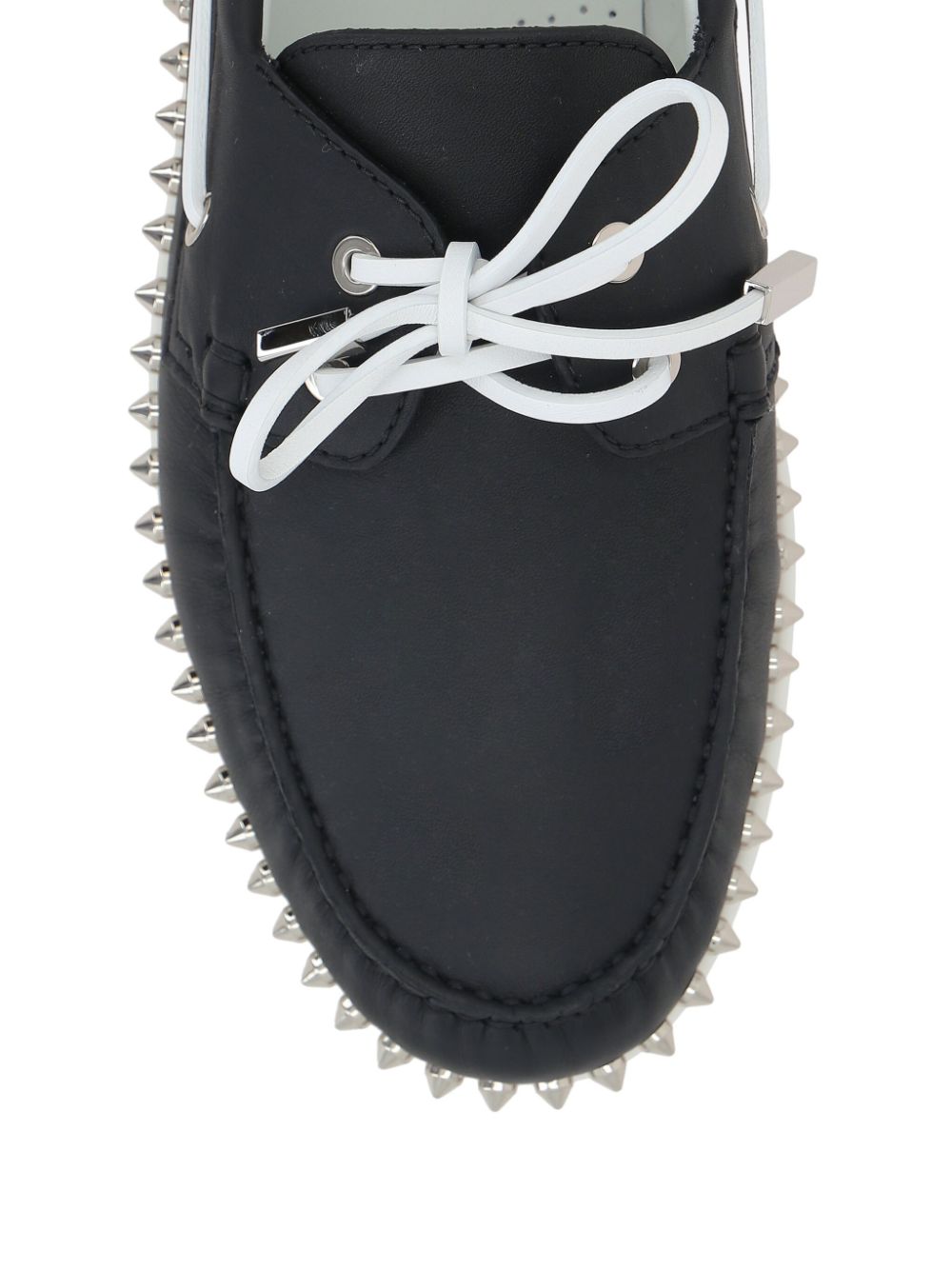 CHRISTIAN LOUBOUTIN Sleek Studded Leather Boat Shoes