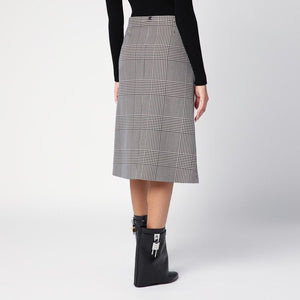 COURREGÈS  PRINCE OF WALES MOTIF ZIP SKIRT