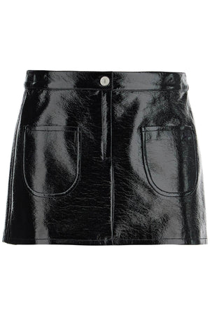 COURREGÈS Stylish Patent Leather Mini Skirt with Dual Pockets