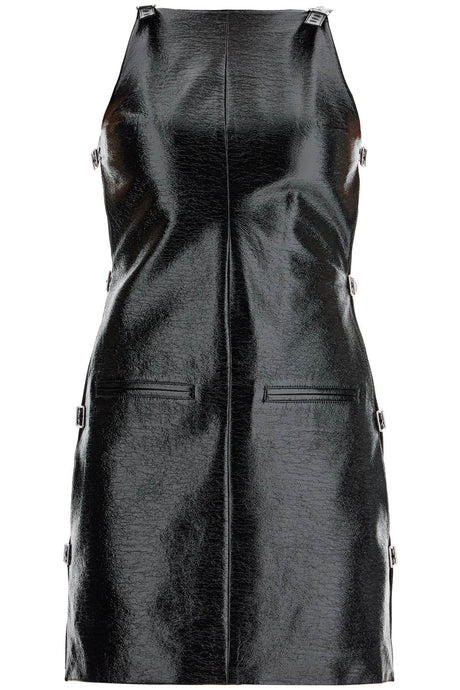 COURREGÈS Cut-Out Effect Mini Vinyl Dress with Buckles