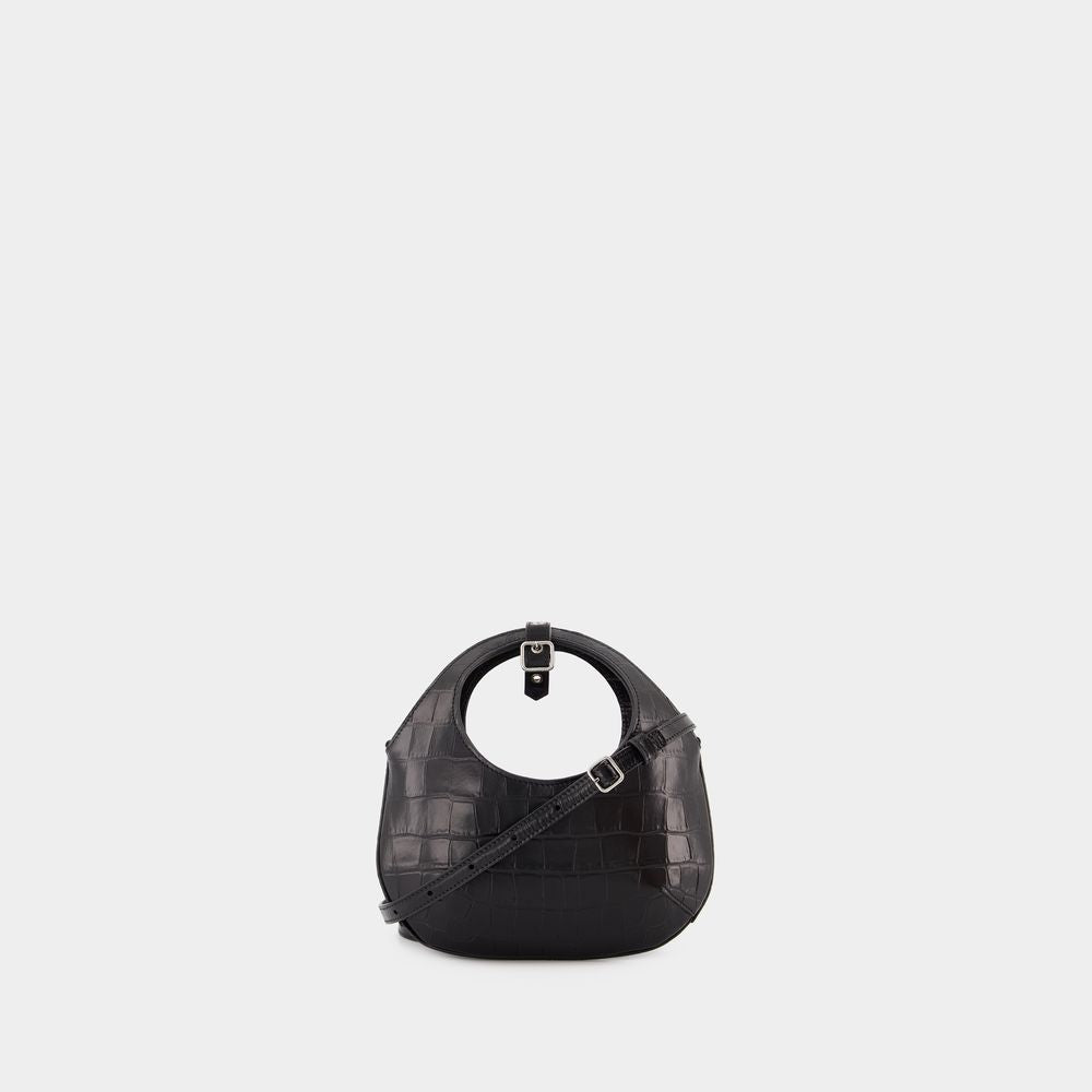 COURREGÈS Elegant Mini Black Croco Leather Pouch