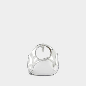 COURREGÈS Mini Holy Mirror Silver Leather Handbag