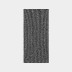 COURREGÈS Men's Ribbed Lambswoal Scarf - Grey