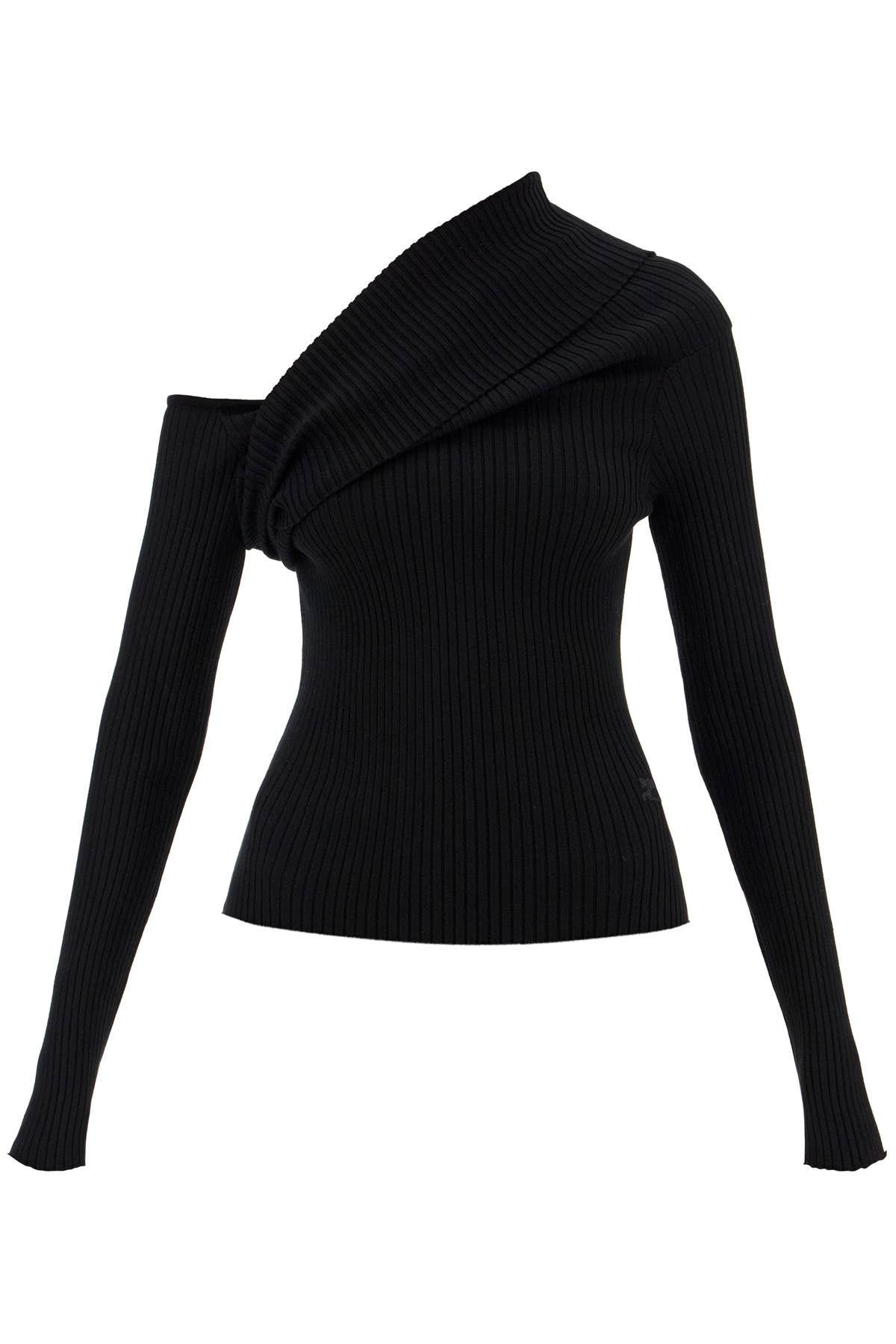 COURREGÈS Elegant Asymmetrical One-Shoulder Sweater