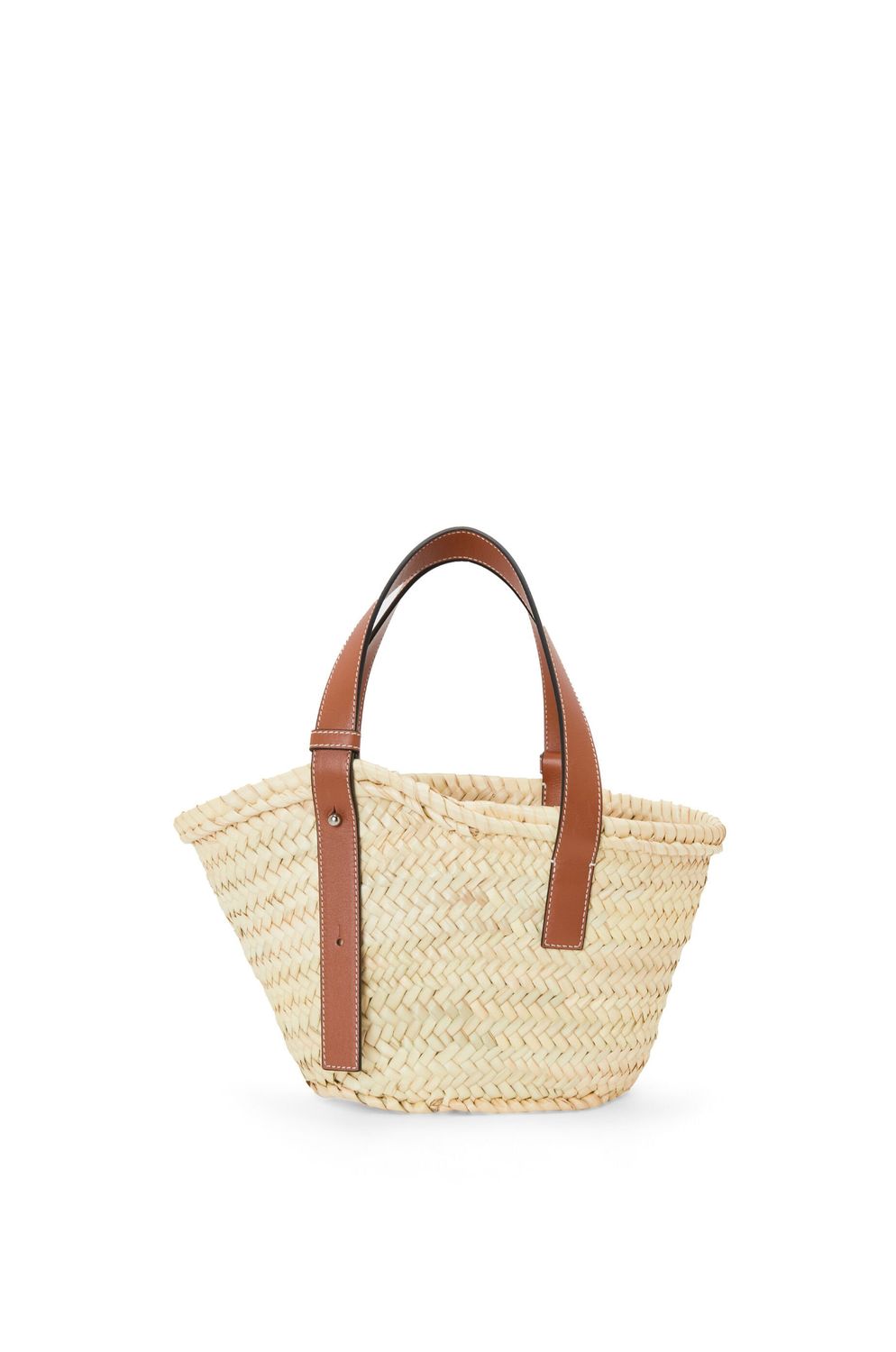 Beige and Brown Palm Leaf and Calfskin Handbag for Women