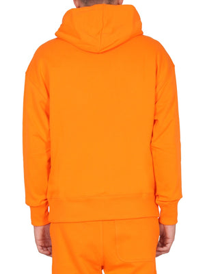 MSGM Men's Drawstring Hoodie with Ribbed Detailing