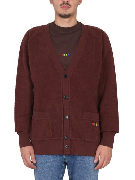 MSGM Classic V-Neck Cardigan for Men