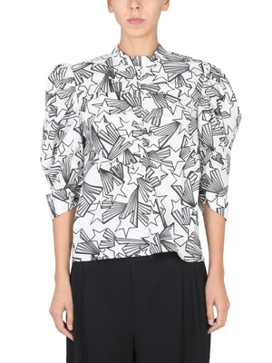 MSGM Cotton Poplin Puff Sleeve Shirt