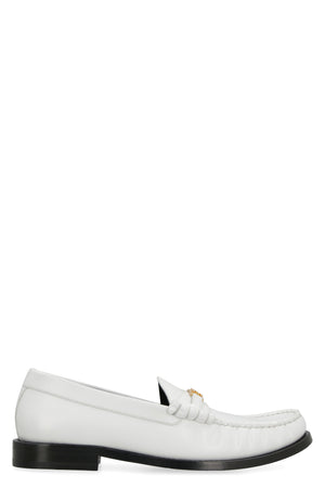 CELINE Elegant Leather Loafers with Contrasting Sole