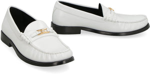 CELINE Elegant Leather Loafers with Contrasting Sole