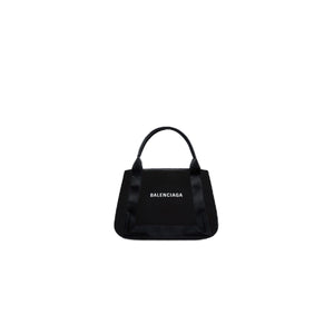 BALENCIAGA Black Cotton-Calfskin Blend Mini Tote Handbag for Women, FW24