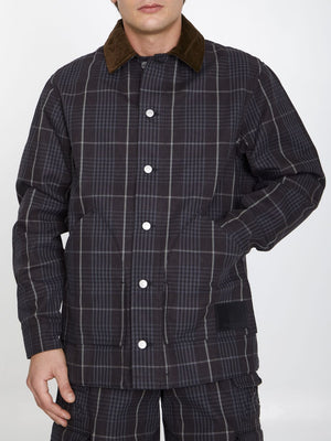 DIOR HOMME Men's Brown Checked Cotton Jacqaurd Jacket for FW23