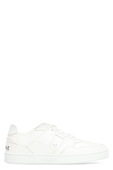 CELINE Men's Low-Top Round Toe Leather Sneakers