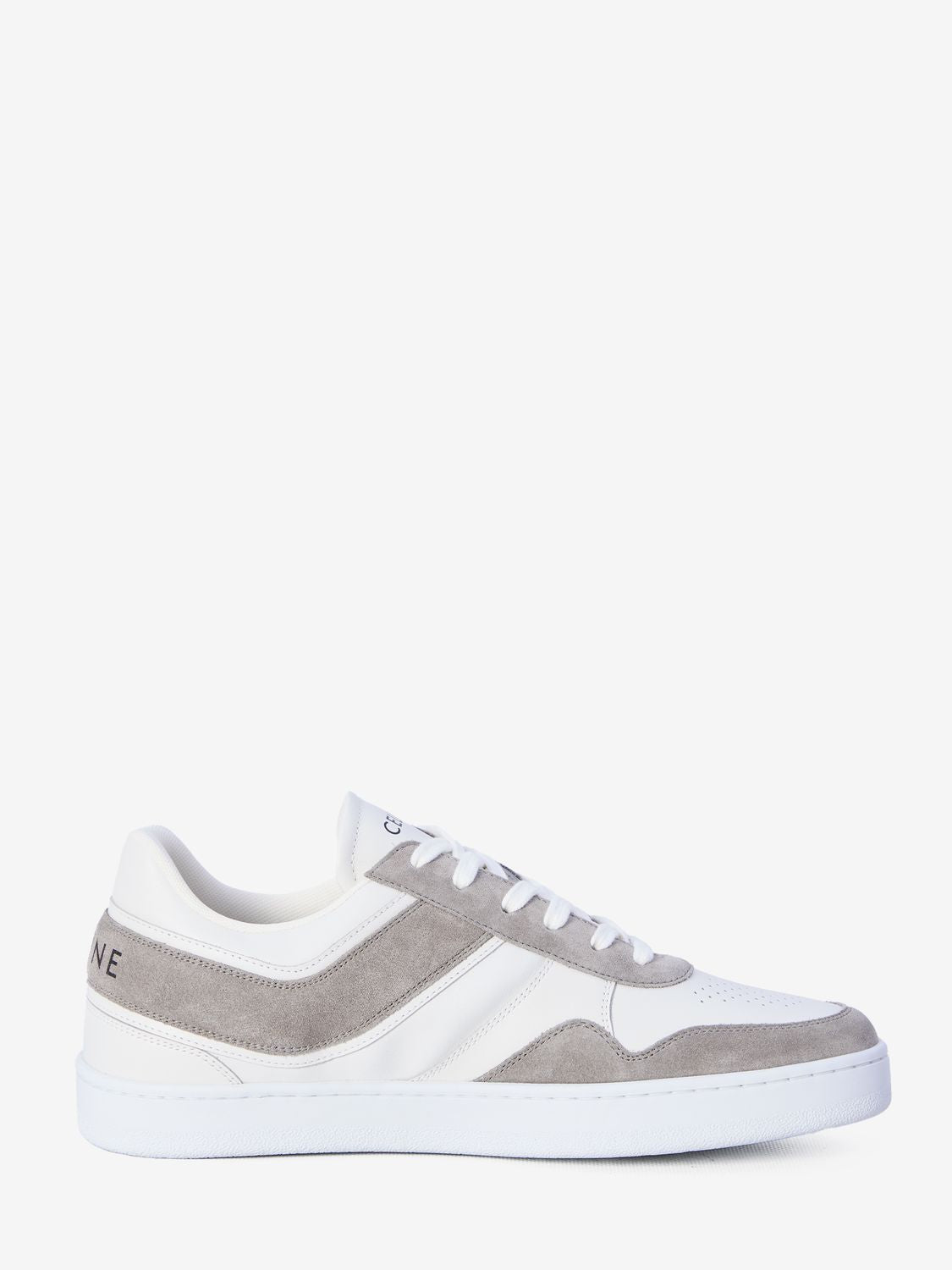 CELINE Luxury Trainer Sneakers in White and Grey Calfskin