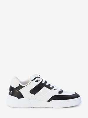 Men's White Calfskin Sneakers - Lace-Up Closure, Celine Signature, Rubber Sole