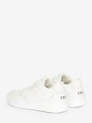 Men's White Calfskin Sneakers - Lace-Up Closure, Celine Signature, Rubber Sole