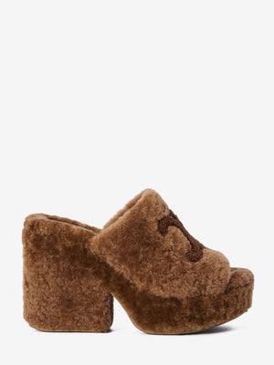 CELINE Women's Elena Flat in Shearling - Size IT