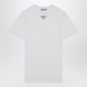 PRADA Embroidered Triangle Logo T-Shirt for Women