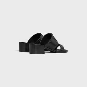 CELINE Black Flat Sandals for Women | 100% Lambskin | SS24 Collection