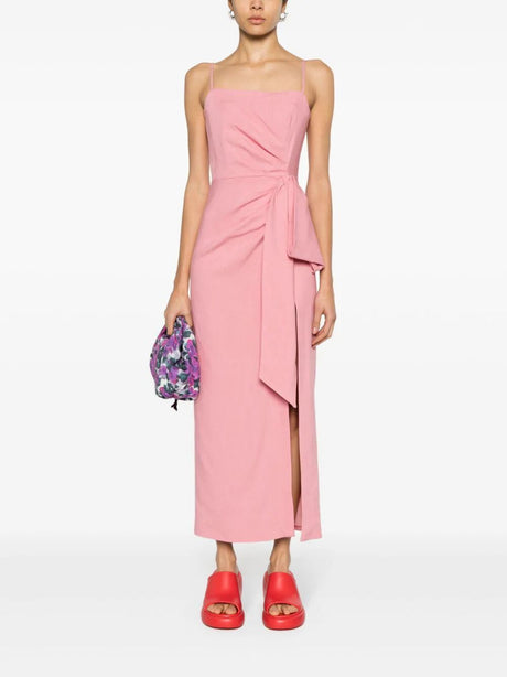 فستان ماكسي بتفاصيل مجمعة باللون الأرجواني للنساء - مجموعة ربيع وصيف 2024