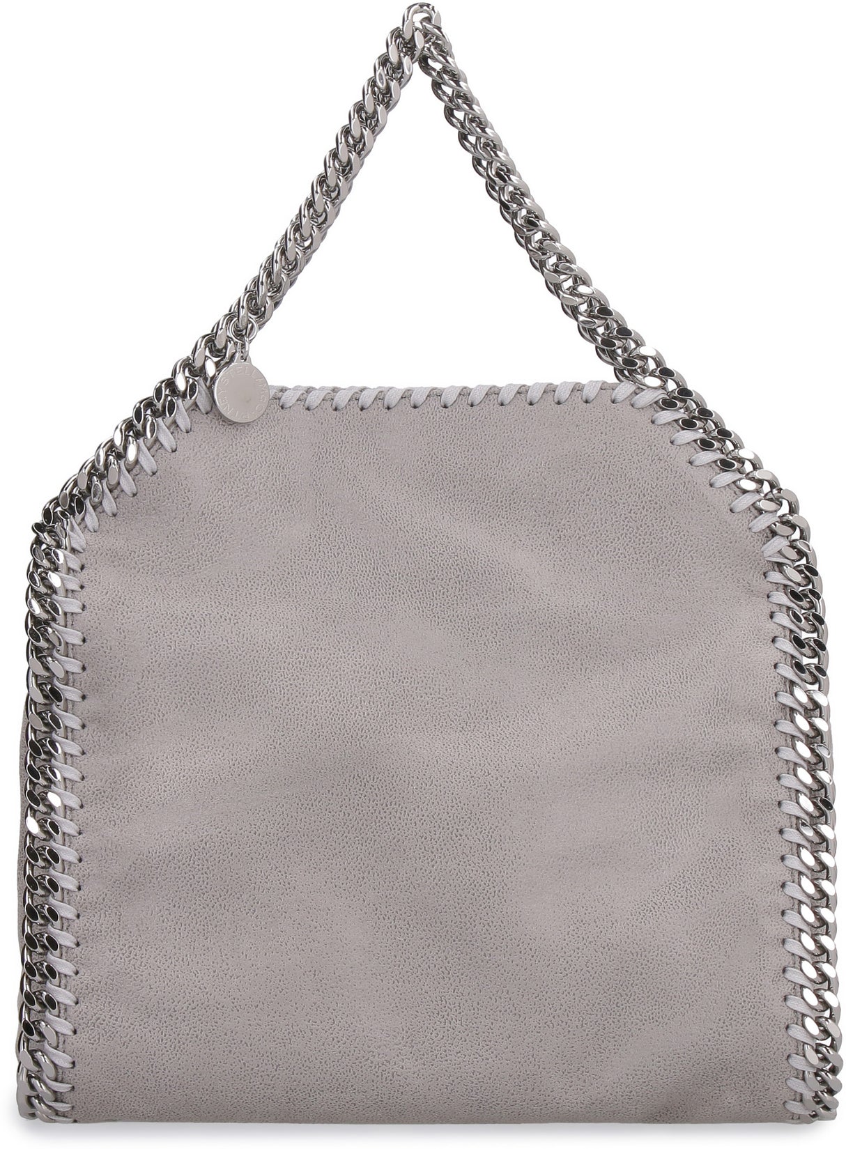 灰色迷你環保皮革手提包，內附厚重鏈條及內袋