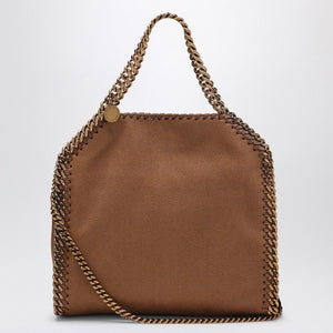 STELLA MCCARTNEY Pecan Brown Mini Tote with Gold Tone Chain – Synthetic Leather Handbag