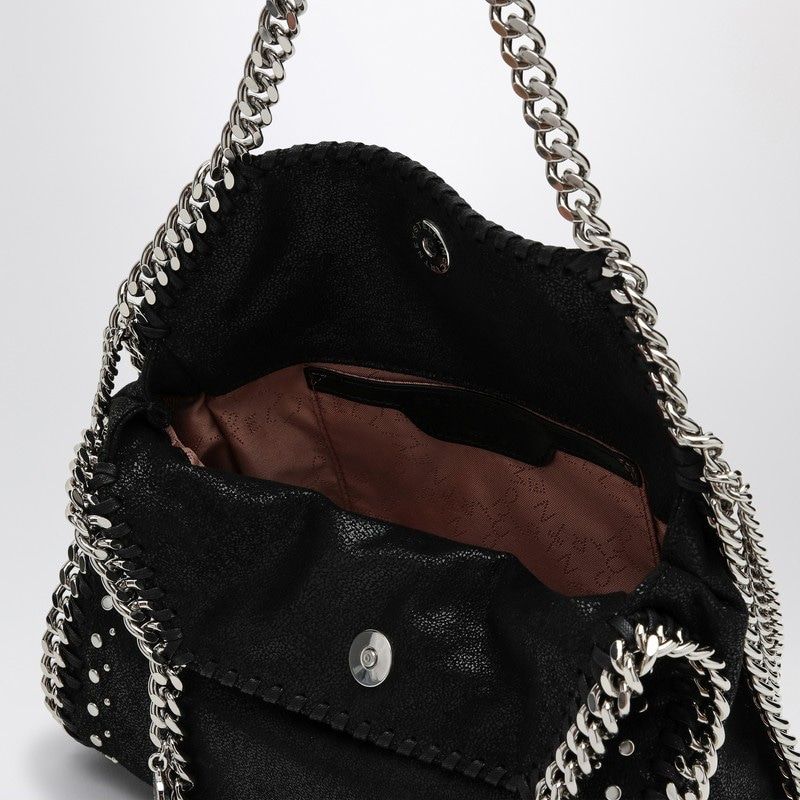 STELLA MCCARTNEY Mini Black Falabella Tote with Stud Accents