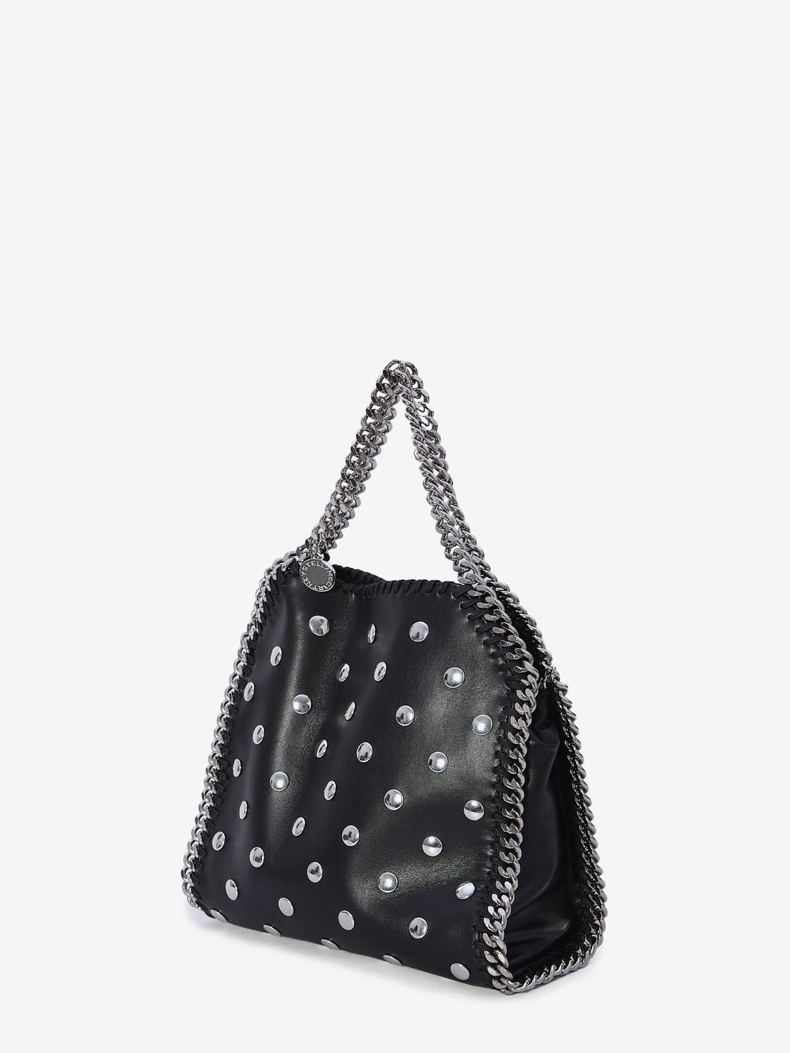 STELLA MCCARTNEY Chic Mini Studded Tote with Chain Detail, 10x9x4 Inches