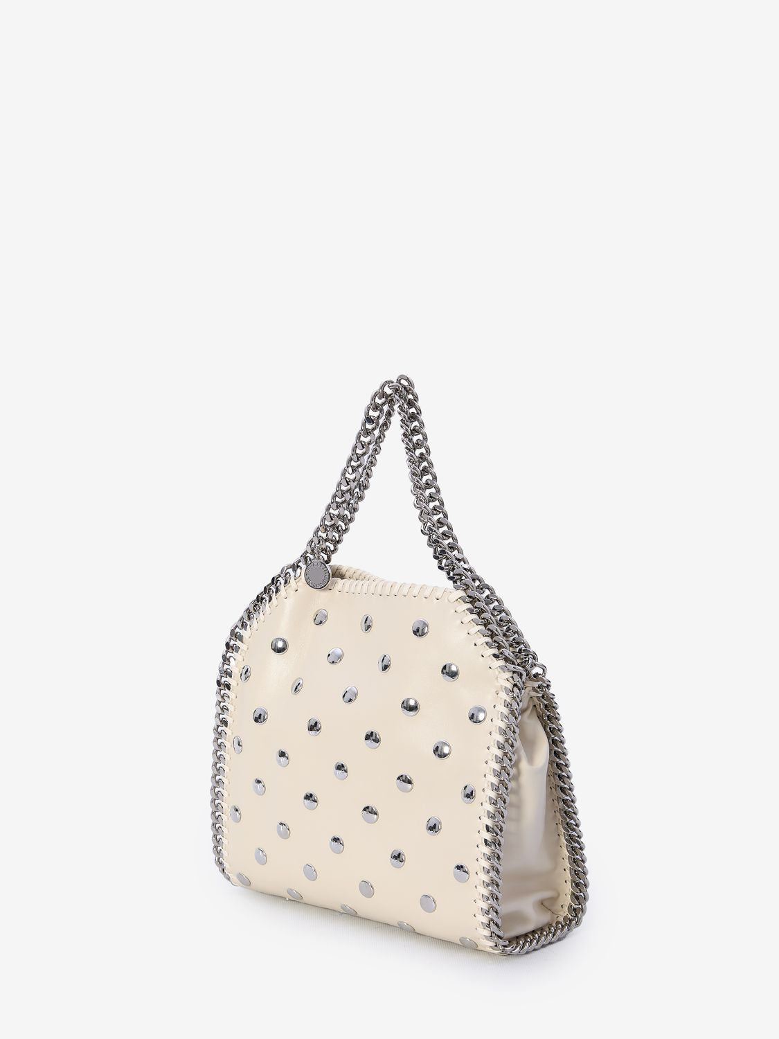 STELLA MCCARTNEY Chic Mini Studded Tote with Chain Detail, 10x9x4 Inches