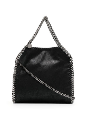 กระเป๋า Mini Falabella พร้อมสายสะพายโซ่และรายละเอียดเย็บแบบ Whipstitch สีน้ำเงินดำ