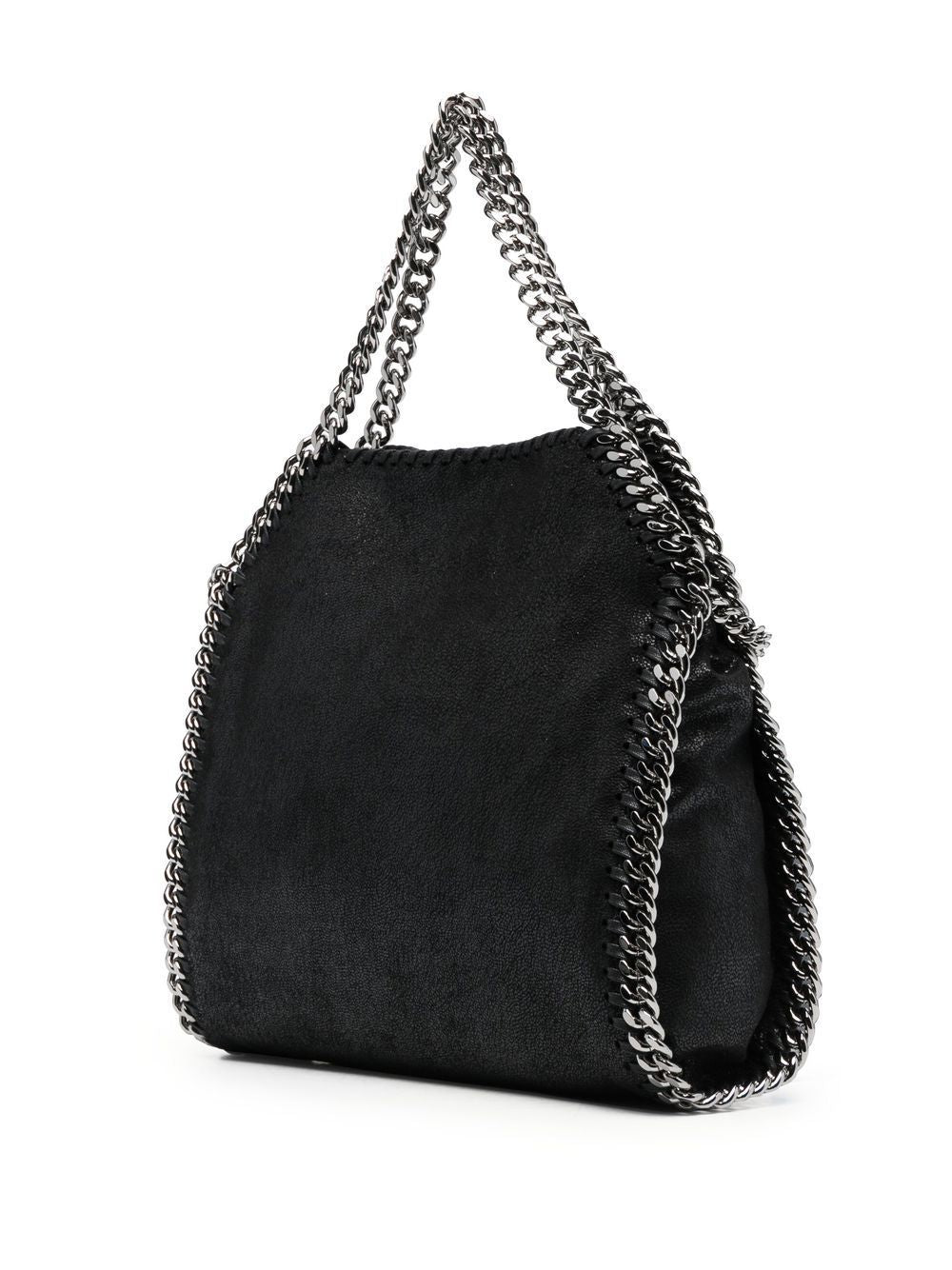 กระเป๋า Mini Falabella พร้อมสายสะพายโซ่และรายละเอียดเย็บแบบ Whipstitch สีน้ำเงินดำ