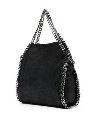 STELLA MCCARTNEY Mini Falabella Tote with Chain-Link Strap and Whipstitch Detail in Black