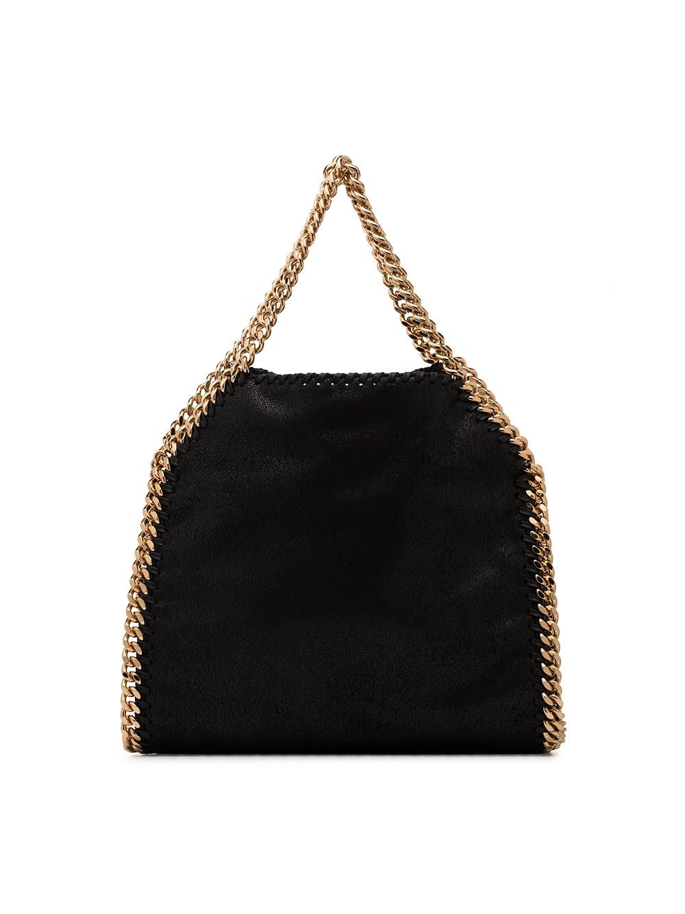 Glamorous Black Faux Leather Mini Falabella Tote Handbag