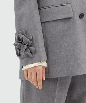 MSGM Chic Charcoal Grey Tailored Jacket