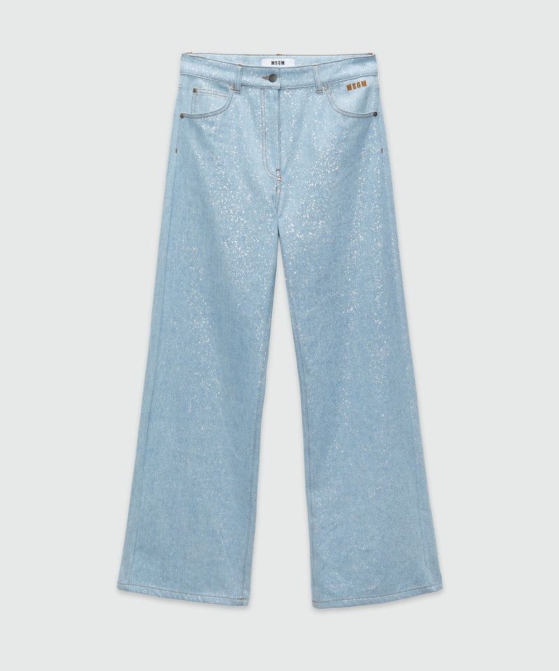 MSGM Chic Light Blue Trousers for Women